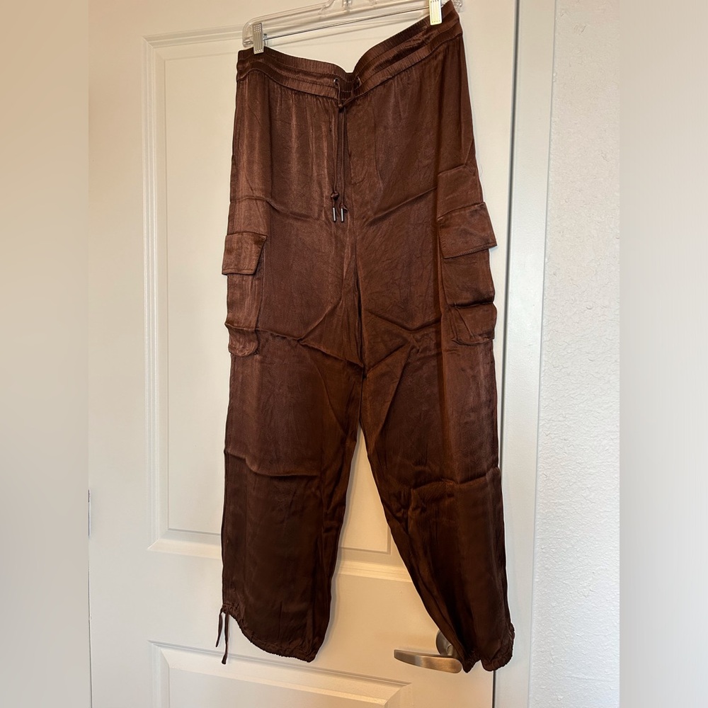 Copper Brown Rachel Zoe Viscose-Rayon Cargo Pants